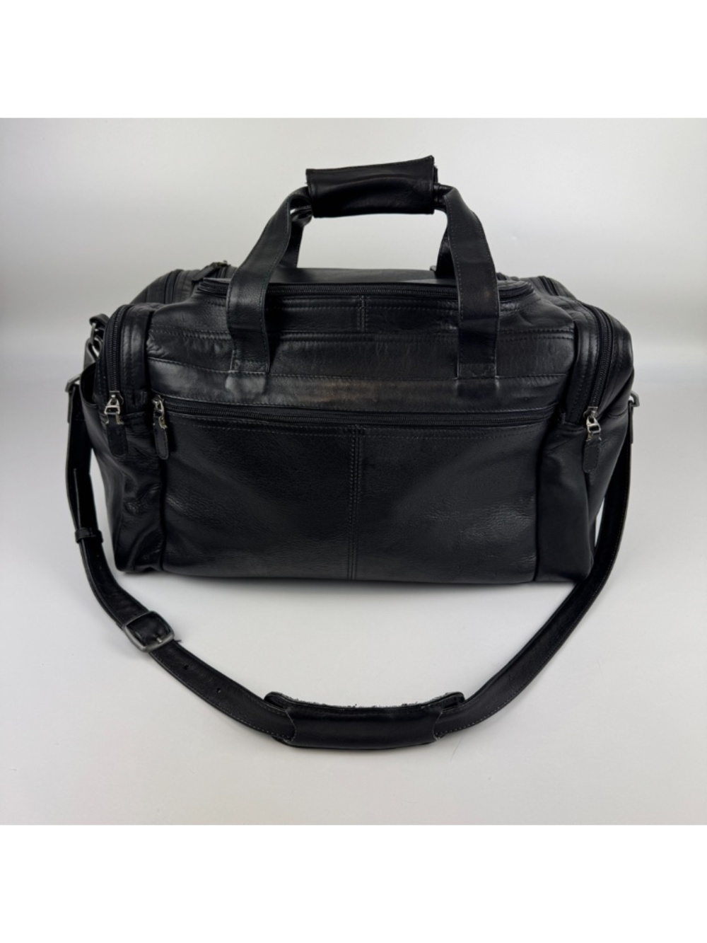 Dilana Design Collection Dorado Leather Duffle Bag Weekender Black *Read Desc
